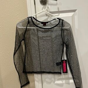 Mesh rhinestone top